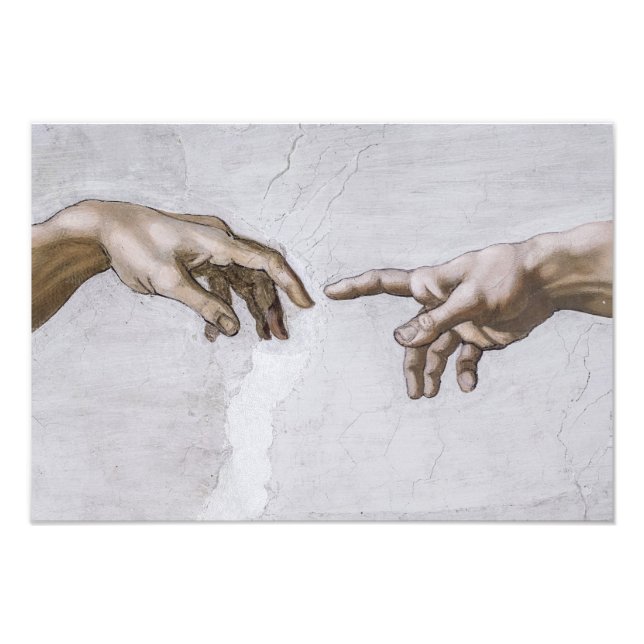 Impression Photo Mains de Dieu et Adam par Michel-Ange (Devant)