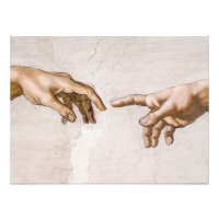 Mains de Dieu le Père et Adam par Michel-Ange