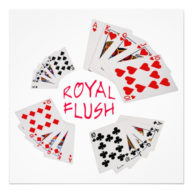 Impression Photo Mains de poker - Royal Flush (Devant)