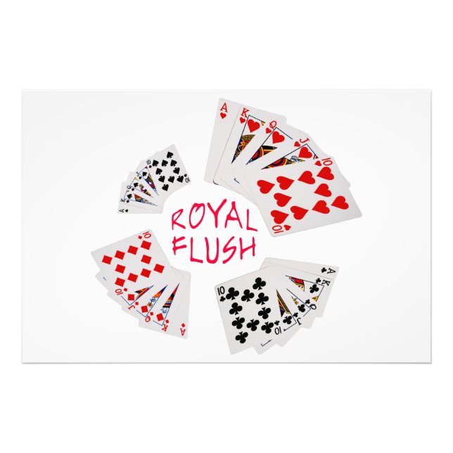 Impression Photo Mains de poker - Royal Flush (Devant)