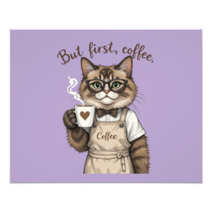 Impression Photo Mais d'abord, chat café