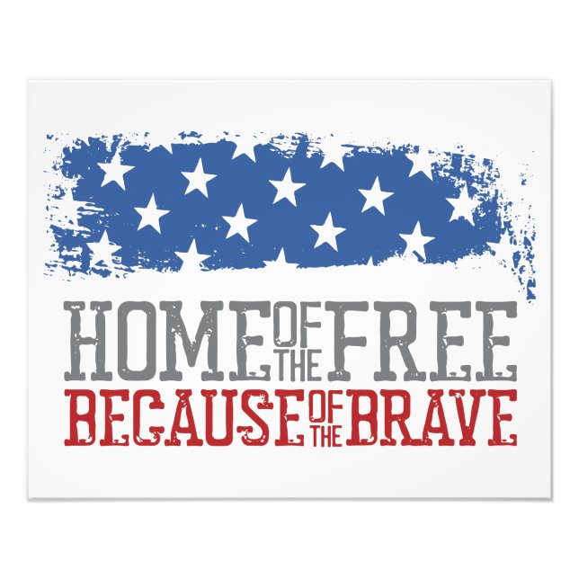 Impression Photo Maison des libres grâce aux braves Drapeau USA (Devant)