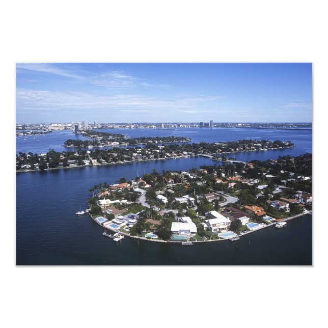 Impression Photo Maisons d'île privée de Biscayne Bay, Star (Devant)