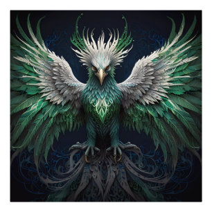 Impression Photo Majestic Green & White Phoenix Bird