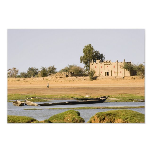 Impression Photo Mali, Djenne. Rivière Bani près de Djenne (Devant)