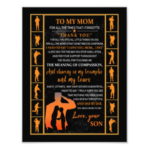 Impression Photo Maman Cadeaux Lettre À Ma Mère Amour Du Fils