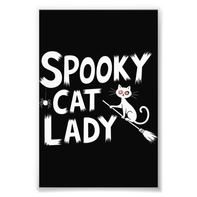 Impression Photo Maman Chat Effrayant Dame Chat Effrayant Halloween (Devant)