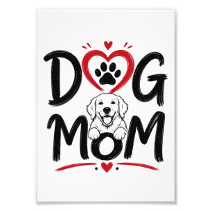 Impression Photo Maman Chien Cœur & Chien Mignon Création Fière M