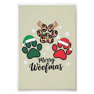 Impression Photo Maman Chien Noël Joyeux Woofmas Amoureux des Chien