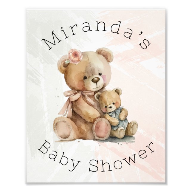 Impression Photo Maman et moi Teddy Bear Baby shower (Devant)