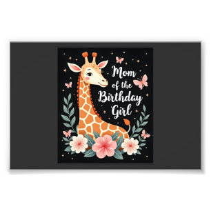 Impression Photo Maman girafe de la fille de l'anniversaire de la f