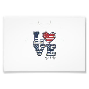 Impression Photo Mamie Patriotique Vie Amour Vintage Design de Chem