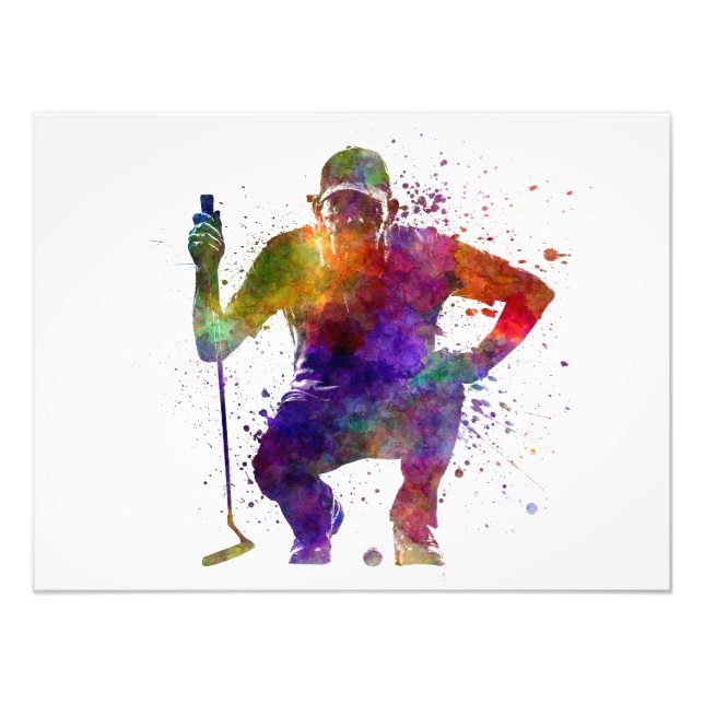 Impression Photo man golfer crouching silhouette