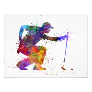 Impression Photo man golfer crouching silhouette