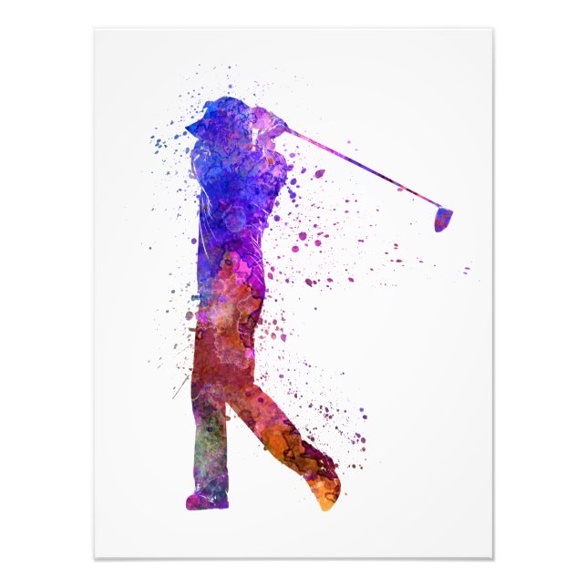 Impression Photo man golfer swing silhouette (Devant)