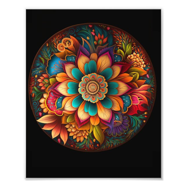 Impression Photo Mandalas à fleurs tropicales (Devant)