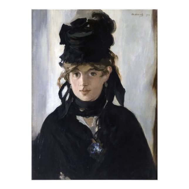 Impression Photo Manet - Berthe Morisot avec un bouquet de violette (Devant)