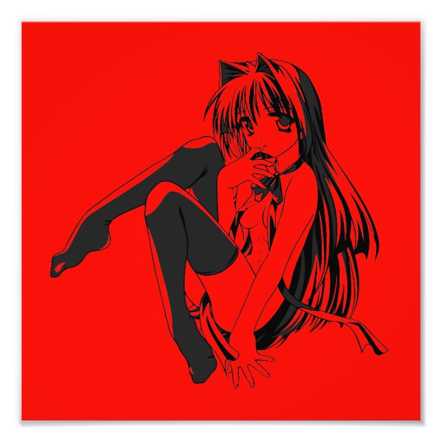 Impression Photo Manga, Chat fille Neko Furry Kawaii Loli (Devant)