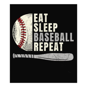 Impression Photo Manger Dormir Baseball Répéter Drôle Joueur de Bas