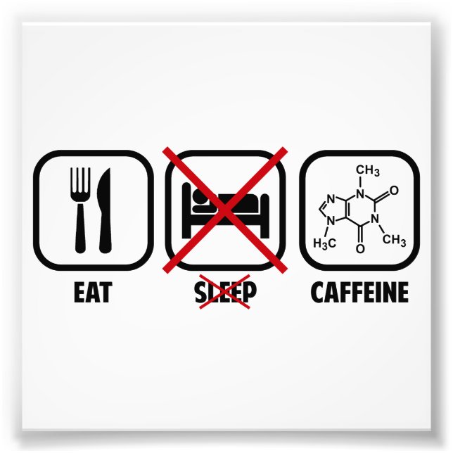 IMPRESSION PHOTO MANGEZ, NE DORMEZ PAS, CAFFEINE (Devant)