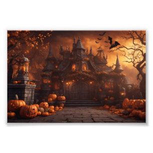 Impression Photo Manoir gothique Éffrayant Halloween Maison effraya