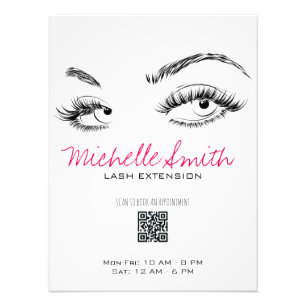 Impression Photo Maquillage Artiste Lashes Brows Black White QR Cod