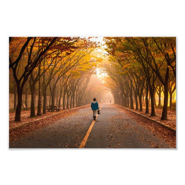 Impression Photo Marcher La Ligne Jaune (Devant)
