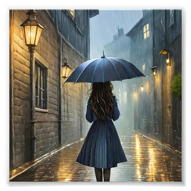 Impression Photo Marcher sous la pluie (Devant)