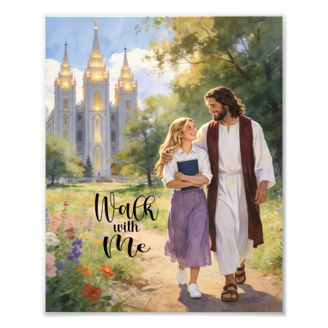 Impression photo 'Marchez avec moi' du Christ et d (Devant)
