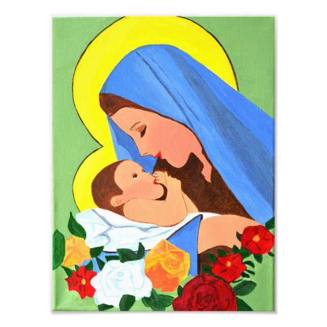 Impression Photo Maria et un bébé Jésus imprimé (Devant)