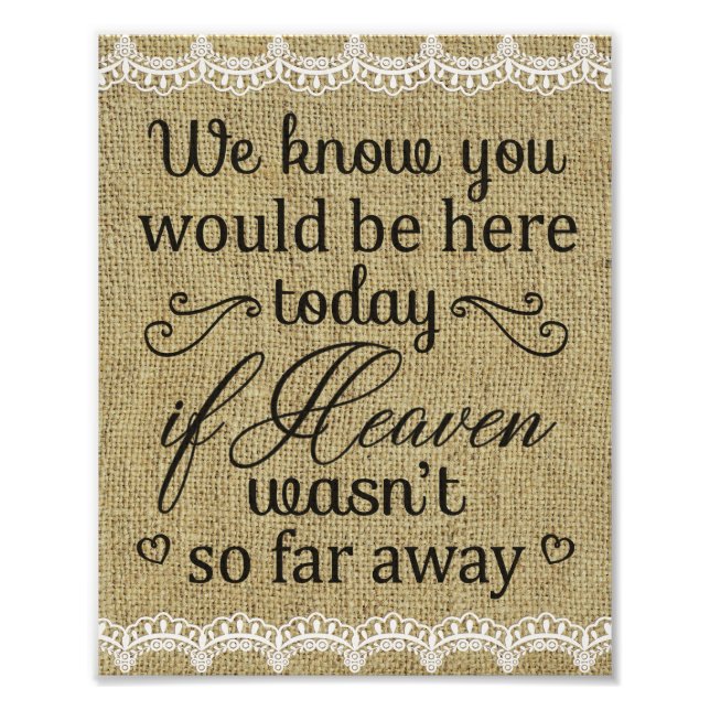 Impression Photo Mariage commémoratif Burlap & Lace Imprimer (Devant)