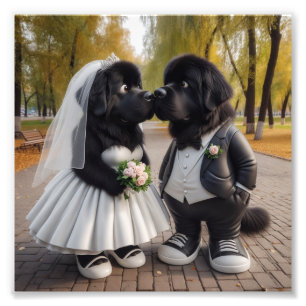 Impression Photo Mariage de nouveaux chiens