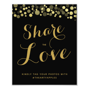 Impression Photo Mariage Gold & Black sur les médias sociaux