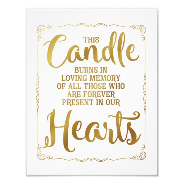 Impression Photo mariage, mariage de mémoire amoureux, or (Devant)