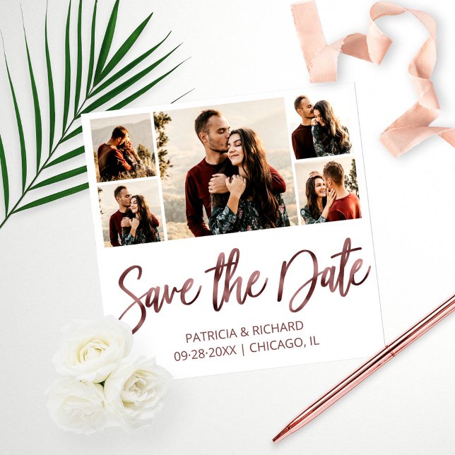 Impression Photo Mariage Moderne à Petit Budget Enregistrer la Date (Créateur téléchargé)