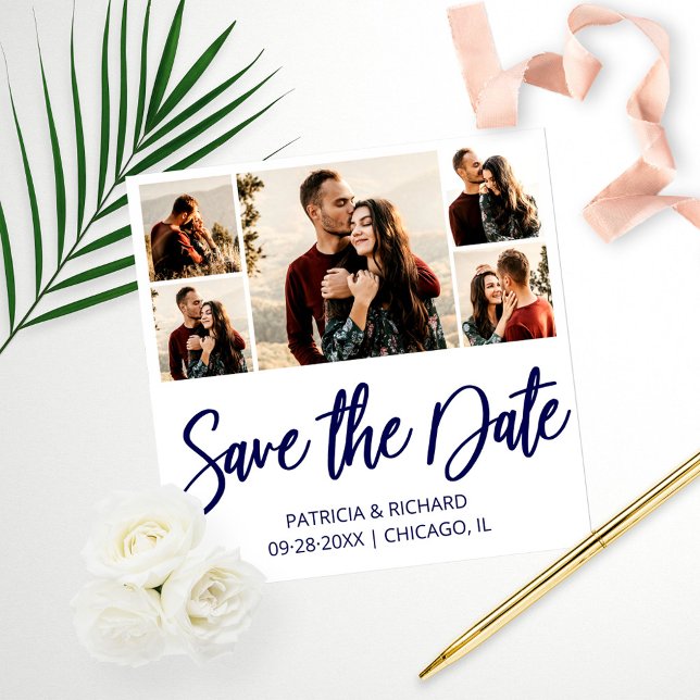 Impression Photo Mariage Moderne à Petit Budget Enregistrer la Date (Créateur téléchargé)