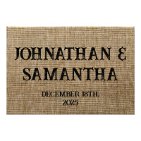 Mariage personnalisé rustique burlap motif nature