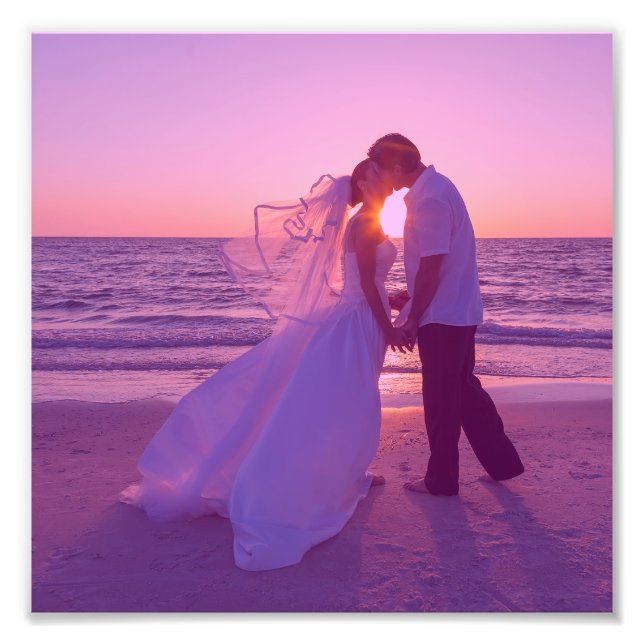 Impression Photo Mariage teinté de rose 8"x8" (Devant)