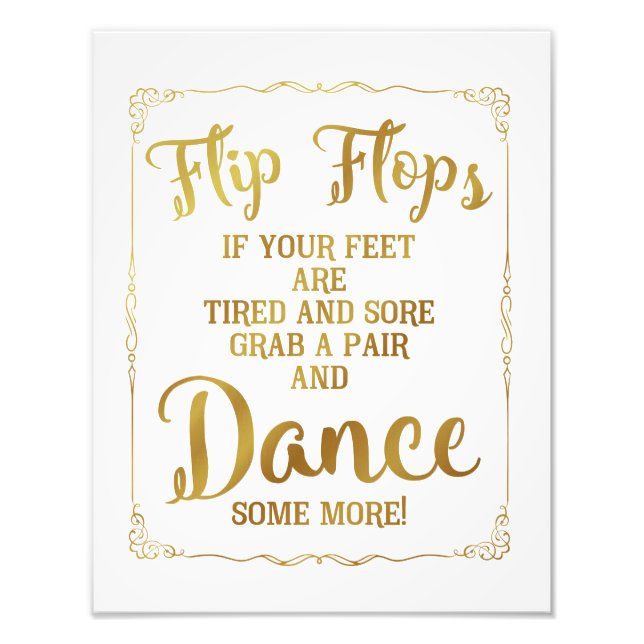 Impression Photo mariage, tongs, mariage, or (Devant)