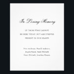 Impression Photo Mariage traditionnel noir et blanc Formal élégant<br><div class="desc">Impression photo simple signe de mariage mémorial avec un design noir et blanc minimal avec le titre "In Loving Memory" dans une calligraphie élégante. Voici votre message et le nom de vos proches dans une police serif traditionnelle. Ce design est parfait pour un mariage formel.</div>