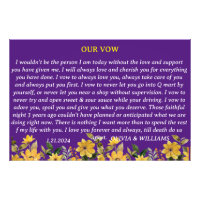 MARIAGE VOW "I DO" EN PURPLE AVEC FLEURS MODERNE