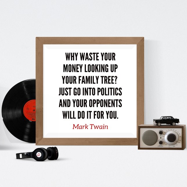Impression Photo Mark Twain généalogie drôle citation (Créateur téléchargé)