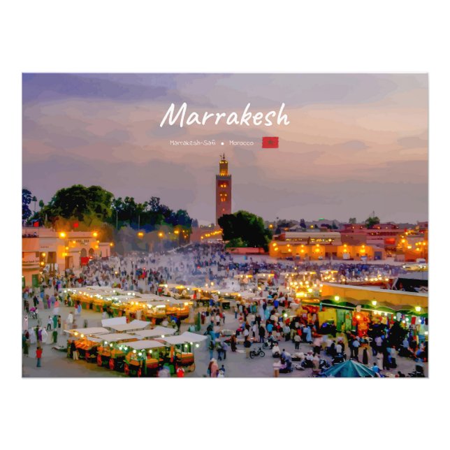 Impression Photo Marrakech, Maroc - Place Jemaa el Fnaa (Devant)