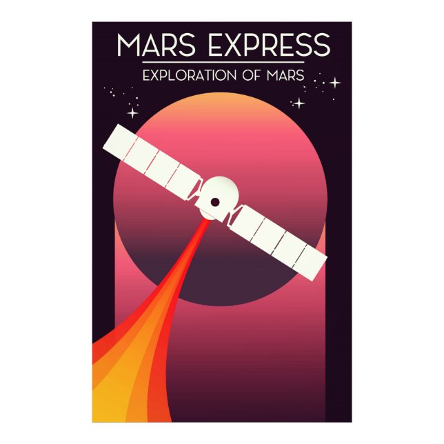 Impression Photo Mars Express - Exploration de Mars Art spatial. (Devant)