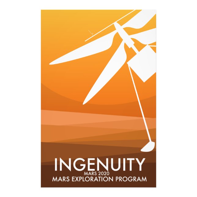 Impression Photo Mars Helicopter Ingenuity art spatial (Devant)