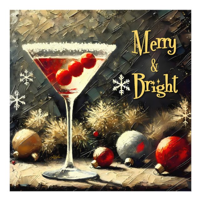 Impression Photo Martini de Noël Triple Cranberry Rétro 50 (Devant)