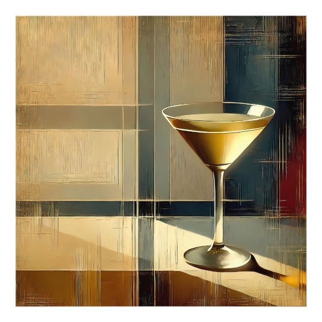 Impression Photo Martini de style moderne du milieu du siècle dans  (Devant)