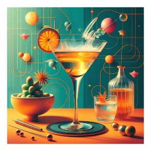 Impression Photo Martini de tempête cosmique futuriste atomique