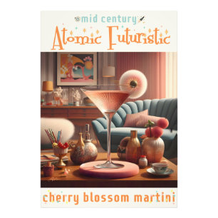 Impression Photo Martini Futuriste Atomique à la Fleur de Cerisier