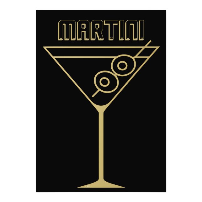 Impression Photo Martini olive doré Mid Century Modern 2 (Devant)